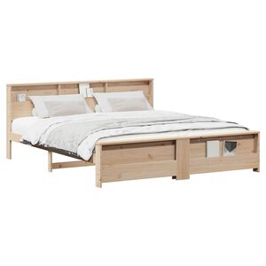 vidaXL Bed Frame with Headboard Brown 200 x 200 cm Engineered Wood
