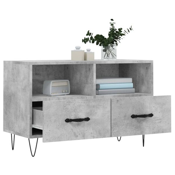 vidaXL TV Cabinet Concrete Grey 80x36x50 cm Engineered Wood
