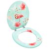 vidaXL WC Toilet Seat with Lid MDF Flamingo Design