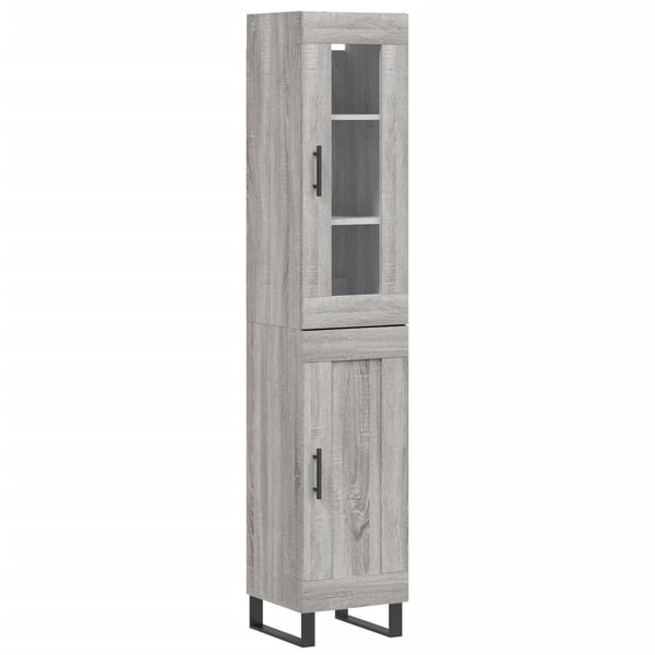vidaXL Highboard Grey Sonoma 34.5x34x180 cm Engineered Wood