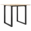 vidaXL Dining Table O-Frame 90x90x75 cm Solid Wood Pine and Steel