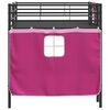 vidaXL Kids'Loft Bed Frame with Curtains Black and Pink 80 x 201 cm
