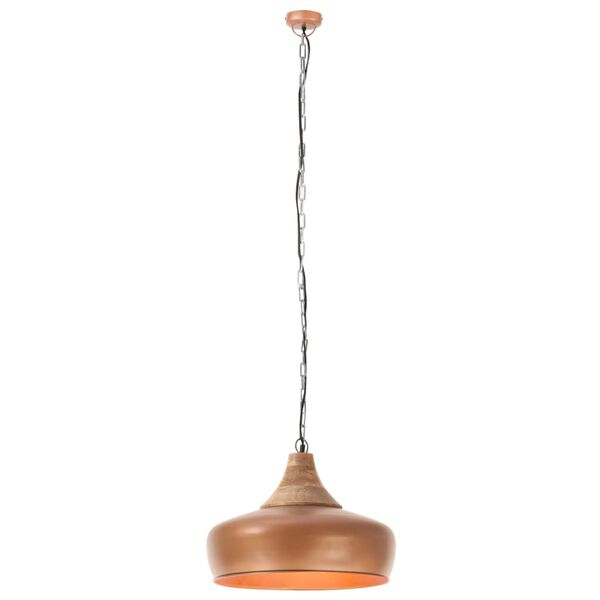 vidaXL Industrial Hanging Lamp Copper Iron & Solid Wood 35 cm E27
