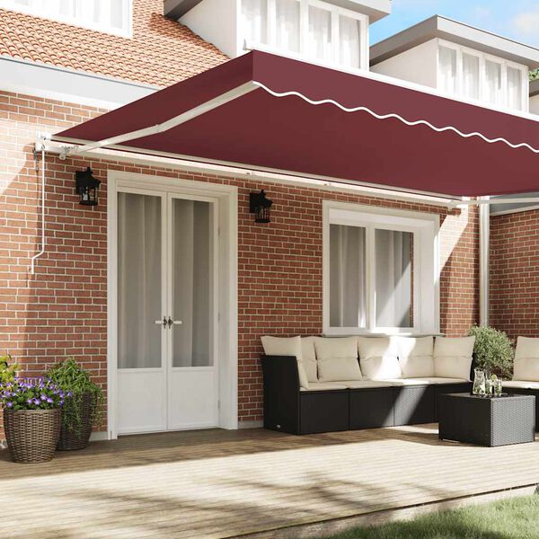 vidaXL Automatic Retractable Awning Burgundy 500x300 cm