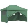 vidaXL Foldable Party Tent Pop-Up with 4 Sidewalls Green