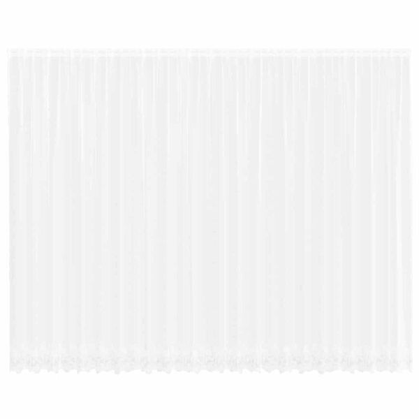vidaXL Lace Curtain with Curtains Floral White 280 x 600 cm Polyester
