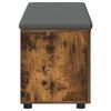 vidaXL Hall Bench with Cushion with Door Smoked Oak 100 x 38 x 46 cm