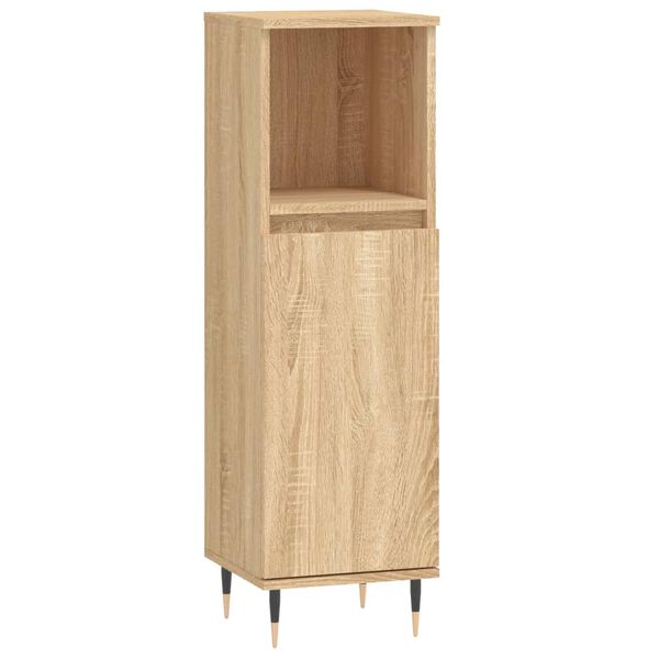 vidaXL Bathroom Cabinet Sonoma Oak 30x30x100 cm Engineered Wood