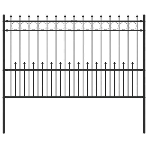 vidaXL Spike Ring Fence Black 200 x 166 cm Powder-Coated Steel