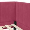 vidaXL Corner Bed Frame with Headboard Wine Red 80 cm x 200 cm Velvet