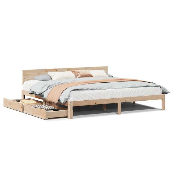 vidaXL Bed Frame with Drawers without Mattress 200x200 cm