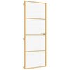vidaXL Interior Door Slim Golden 76x201.5 cm Tempered Glass and Aluminium