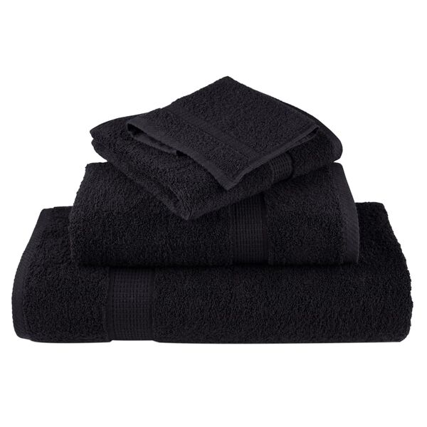 vidaXL Premium Wash Towels SOLUND 2 pcs Black 30x30 cm 600 gsm
