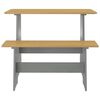 vidaXL Dining Table with Bench REINE Honey Brown&Grey Solid Wood Pine