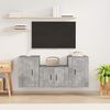 vidaXL 3 Piece TV Cabinet Set Concrete Grey Engineered Wood