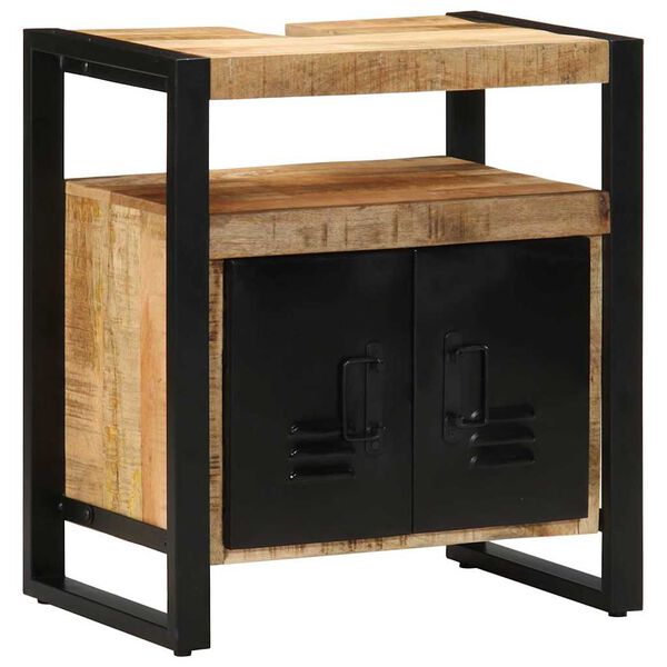 vidaXL Bathroom Furniture Set with Shelf 4 pcs Brown Solid Mango Wood