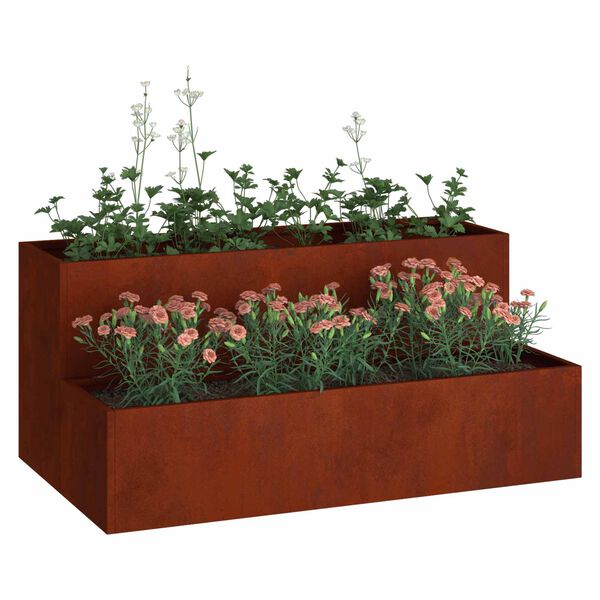vidaXL Garden Planter Rusty 100 x 60 x 45 cm Weathering Steel