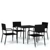 vidaXL 5 Piece Garden Dining Set Black
