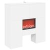 vidaXL Electric Fireplace White 75 x 24.5 x 75 cm Engineered wood