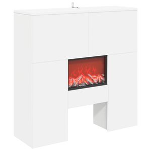 vidaXL Electric Fireplace White 75 x 24.5 x 75 cm Engineered wood