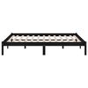 vidaXL Bed Frame without Mattress Black Solid Wood 140x190 cm