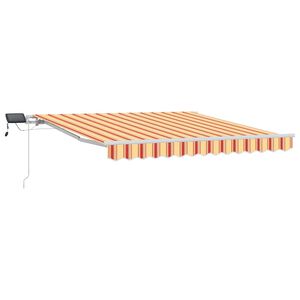 vidaXL Retractable Awning Manual Yellow and Orange 300 x 250 cm
