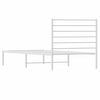 vidaXL Metal Bed Frame without Mattress with Headboard White 107x203cm