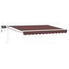 vidaXL Manual Retractable Awning with LEDs Brown and White 3.5 x 2 m