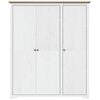 vidaXL Wardrobe BODO White and Brown 151.5x52x176.5cm Solid Wood Pine