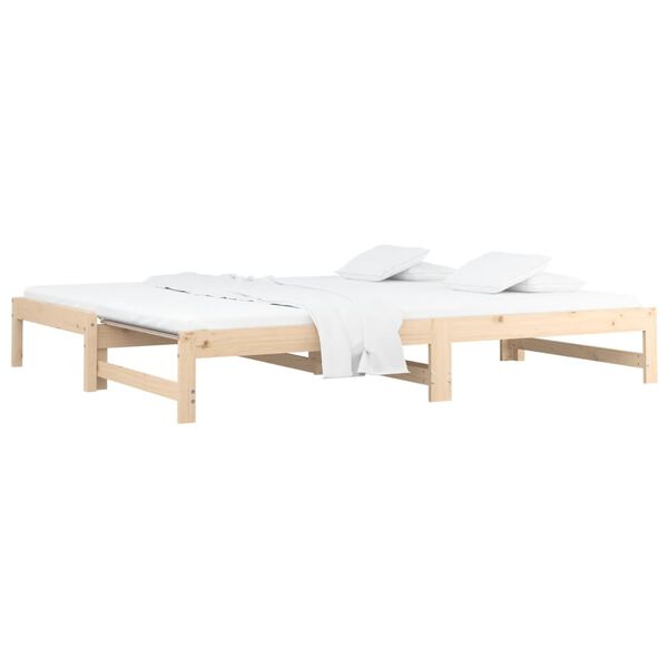 vidaXL Pull-out Day Bed without Mattress 2x(90x190) cm Solid Wood Pine