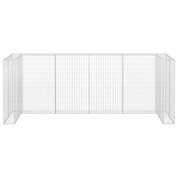 vidaXL Gabion Wall for Garbage Bins Galvanised Steel 320x100x120 cm