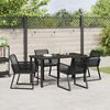 vidaXL Garden Dining Set 5 pcs Black Powder-Coated Steel