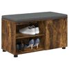 vidaXL Hall Bench with Cushion with Shelf Smoked Oak 80 x 38 x 46 cm