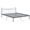 vidaXL Bed Frame without Mattress Grey Metal 160x200 cm