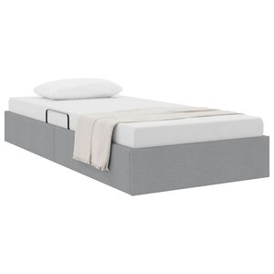vidaXL Storage Bed with Mattress Light Grey 90 x 190 cm Fabric
