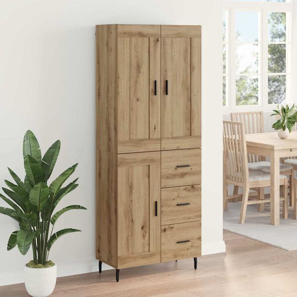 vidaXL Highboard with Drawer 2 pcs Artisan Oak Engineered Wood