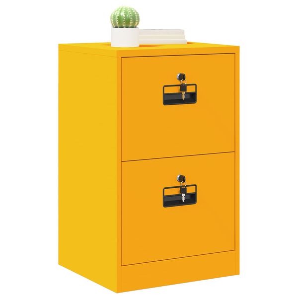 vidaXL File Cabinet with Drawer Mustard Yellow 45.5 x 42 x 74.5 cm