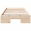 vidaXL Floor Bed Frame with Storage Brown 90 x 200 cm Solid pine wood