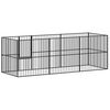 vidaXL Dog Playpen 8 Panels Black Galvanised Steel