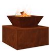 vidaXL Fire Pit Rusty 50 x 50 x 40 cm Weathering Steel