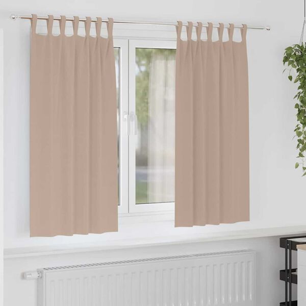vidaXL Blackout Curtains with Rings 2 pcs Taupe 175 x 140 cm Polyester