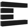 vidaXL TV Cabinet Set Wall-mounted 6 pcs Black Oak Engineered Wood