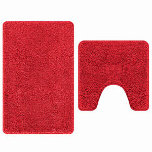 vidaXL Anti-slip Bath Mat Set 2 pcs Red 50 x 50 cm PP
