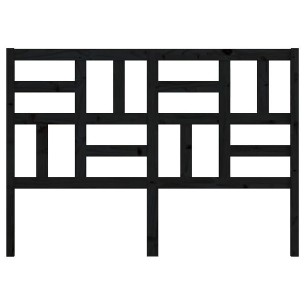 vidaXL Bed Headboard Black 126x4x104 cm Solid Wood Pine