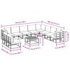 vidaXL Garden Sofa Set with Cushion 11 pcs Black Aluminium