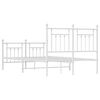 vidaXL Metal Bed Frame without Mattress with Footboard White 120x200cm