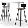 vidaXL Bar Set | White | MDF, Steel, Reclaimed wood | Footrest | Bar Set