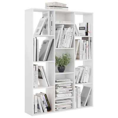 vidaXL Room Divider/Book Cabinet High Gloss White 100x24x140 cm Chipboard