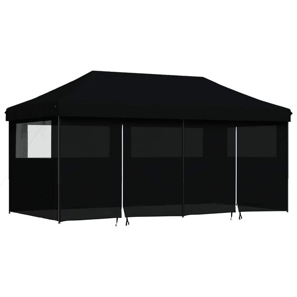 vidaXL Party Tent Folding Black 292 x 580 x 315 cm Oxford Fabric