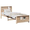 vidaXL Bed Frame with Headboard Brown 90 x 200 cm Engineered Wood